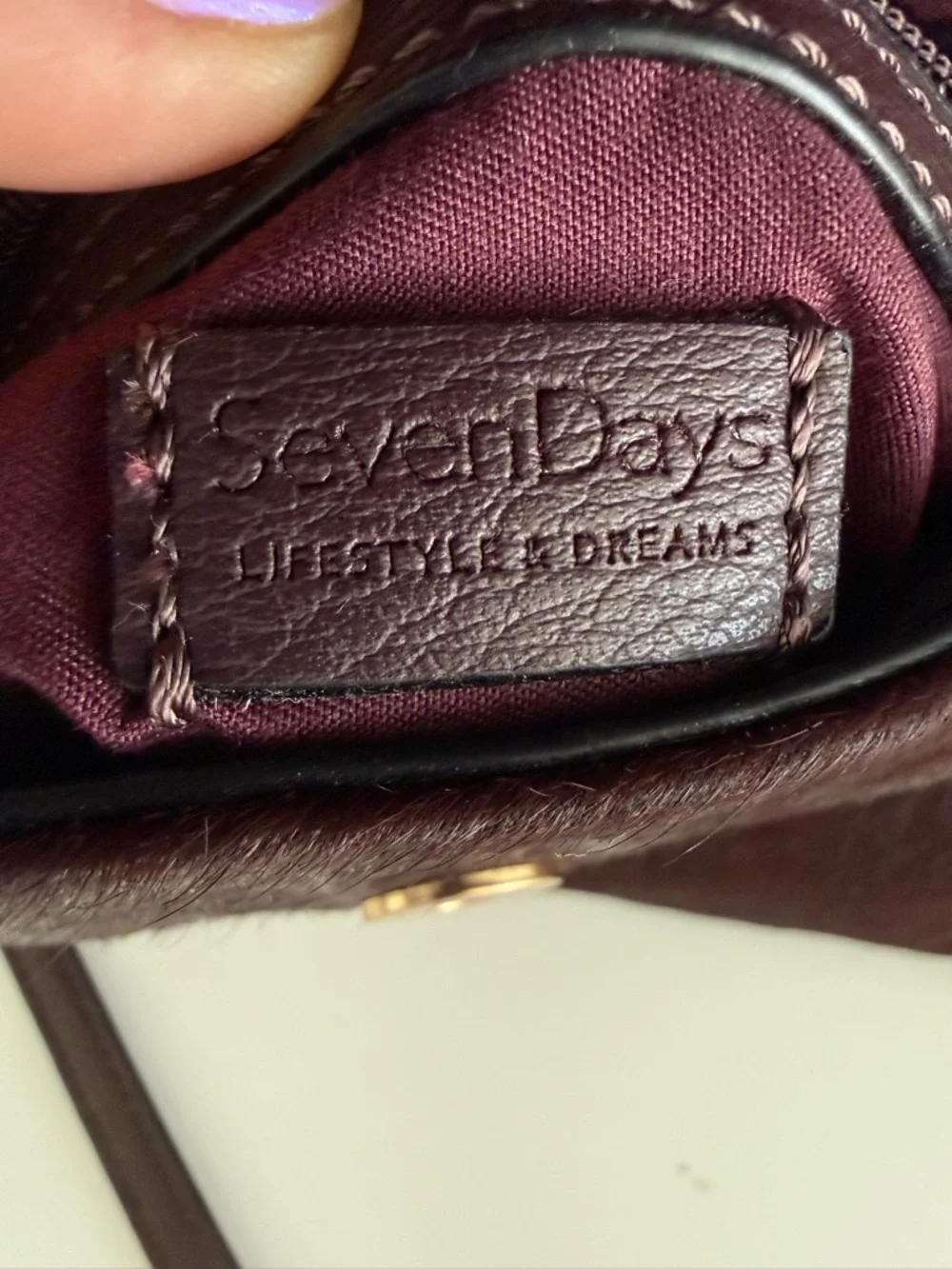 Seven Day Burgundy envelope crossbody purse 11x8 - Picture 8 of 9